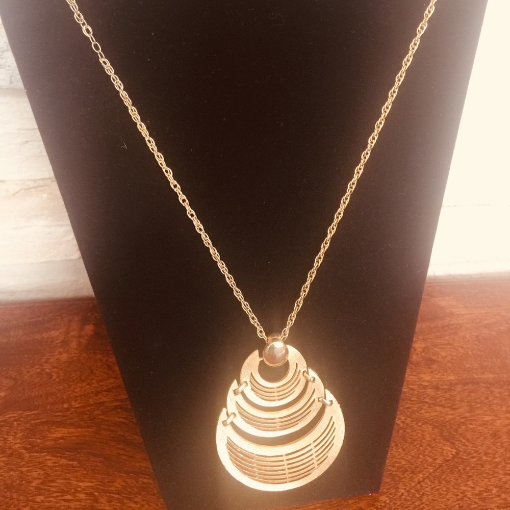 Vintage Gold Shield Necklace